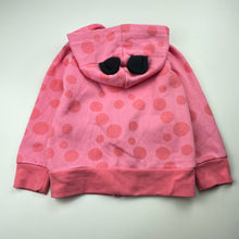 Load image into Gallery viewer, Girls Disney, Minnie Mouse fleece lined zip hoodie sweater, EUC, size 4,  