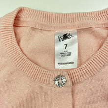 Load image into Gallery viewer, Girls H&amp;T, pink knitted cotton cardigan, GUC, size 7,  