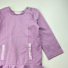 Load image into Gallery viewer, Girls Pumpkin Patch, purple long sleeve dress, sequins, EUC, size 2, L: 47cm