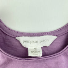 Load image into Gallery viewer, Girls Pumpkin Patch, purple long sleeve dress, sequins, EUC, size 2, L: 47cm