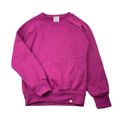 Girls magenta, fleece lined sweater / jumper, EUC, size 7,  