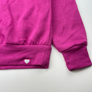Girls magenta, fleece lined sweater / jumper, EUC, size 7,  