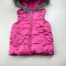 Load image into Gallery viewer, Girls Kids Stuff, fleece lined hooded vest / jacket, GUC, size 3,  