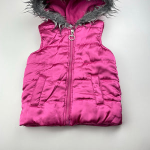 Girls Kids Stuff, fleece lined hooded vest / jacket, GUC, size 3,  