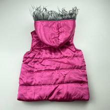 Load image into Gallery viewer, Girls Kids Stuff, fleece lined hooded vest / jacket, GUC, size 3,  