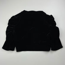 Load image into Gallery viewer, Girls Friends, black velvet short sleeve jacket, GUC, size 14,  