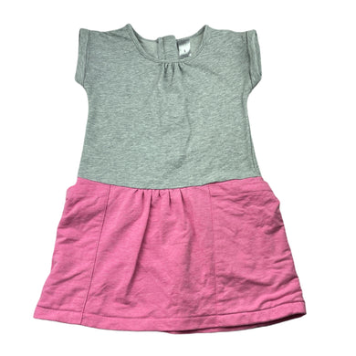 Girls Target, grey & pink casual dress, GUC, size 5, L: 55cm