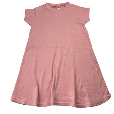 Girls H&T, pink ribbed casual dress, EUC, size 7, L: 62cm