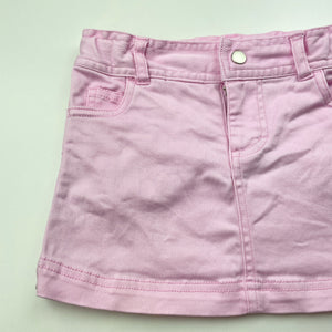 Girls Target, pink stretch cotton skirt, adjustable, L: 23.5cm, GUC, size 2,  