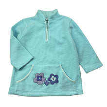 Load image into Gallery viewer, Girls Target, blue fleece sweater / jumper, no size, L: 42cm, armpit to armpit: 33cm, shoulder to cuff: 30cm, FUC, size 2-3,  