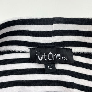 Girls Future You, black & white skirt, elasticated, L: 38.5cm, EUC, size 12,  