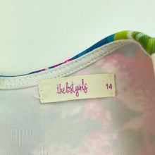 Load image into Gallery viewer, Girls The Lost Girls, colourful floral dress, EUC, size 14, L: 78cm