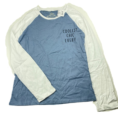 Girls Miss Understood, blue & white cotton long sleeve top, NEW, size 12,  