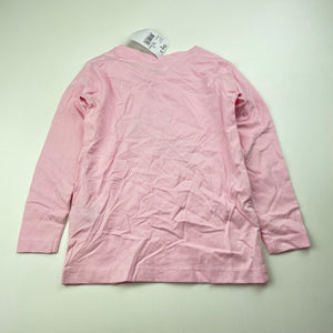 Girls Anko, pink cotton long sleeve top, butterflies, NEW, size 3,  