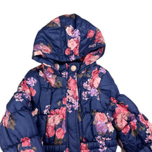 Load image into Gallery viewer, Girls LC Waikiki, fleece lined floral puffer jacket / coat, EUC, size 4-5,  