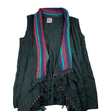 Girls Junior Zone, grey knitted sleeveless cardigan / sweater, EUC, size 12,  