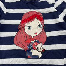 Load image into Gallery viewer, Girls Free Style Kids, navy stripe cotton long sleeve top, NEW, size 4,  