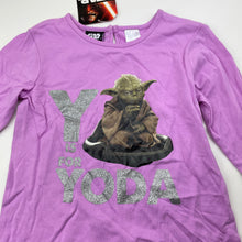 Load image into Gallery viewer, Girls Disney, Star Wars Yoda cotton long sleeve top, NEW, size 5,  