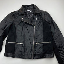 Load image into Gallery viewer, Girls Target, black faux leather biker jacket, GUC, size 10,  