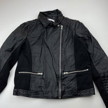 Load image into Gallery viewer, Girls Target, black faux leather biker jacket, GUC, size 10,  