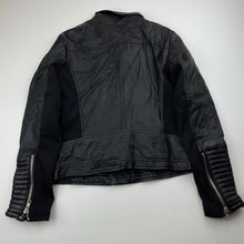 Load image into Gallery viewer, Girls Target, black faux leather biker jacket, GUC, size 10,  