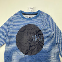 Load image into Gallery viewer, Boys H&amp;T, blue stripe cotton long sleeve top, NEW, size 2,  