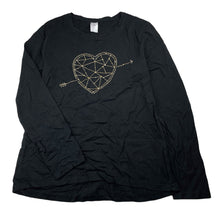 Load image into Gallery viewer, Girls Target, black cotton long sleeve top, heart, EUC, size 14,  