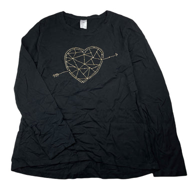 Girls Target, black cotton long sleeve top, heart, EUC, size 14,  