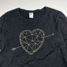 Load image into Gallery viewer, Girls Target, black cotton long sleeve top, heart, EUC, size 14,  
