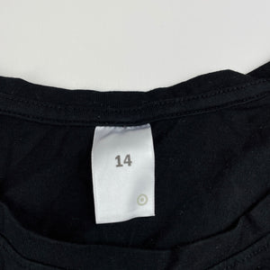 Girls Target, black cotton long sleeve top, heart, EUC, size 14,  