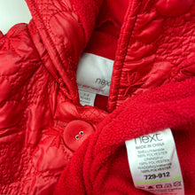 Load image into Gallery viewer, Girls Next, red floral fleece lined jacket / coat, light mark, FUC, size 2-3,  