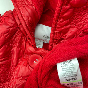 Girls Next, red floral fleece lined jacket / coat, light mark, FUC, size 2-3,  