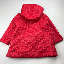 Load image into Gallery viewer, Girls Next, red floral fleece lined jacket / coat, light mark, FUC, size 2-3,  