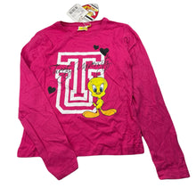 Load image into Gallery viewer, Girls LOONEY TUNES, Tweety Pie cotton long sleeve top, NEW, size 8-9,  