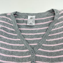 Load image into Gallery viewer, Girls Target, grey &amp; pink knitted cotton cardigan, FUC, size 5,  
