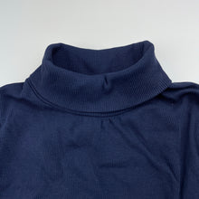 Load image into Gallery viewer, Girls Target, navy ribbed roll neck top / skivvy, EUC, size 6,  