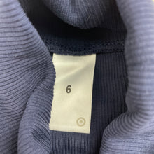 Load image into Gallery viewer, Girls Target, navy ribbed roll neck top / skivvy, EUC, size 6,  
