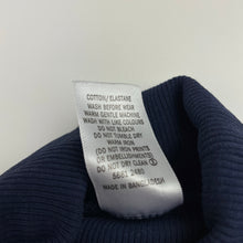 Load image into Gallery viewer, Girls Target, navy ribbed roll neck top / skivvy, EUC, size 6,  