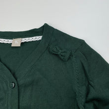 Load image into Gallery viewer, Girls Tu, green cotton knitted cardigan, EUC, size 6,  