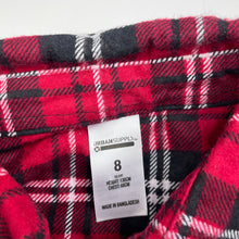 Load image into Gallery viewer, Boys Urban Supply, checked flannel cotton long sleeve shirt, EUC, size 8,  