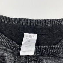 Load image into Gallery viewer, Girls H&amp;T, black &amp; silver 3/4 sleeve cardigan, GUC, size 6,  