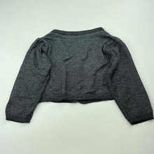 Load image into Gallery viewer, Girls H&amp;T, black &amp; silver 3/4 sleeve cardigan, GUC, size 6,  