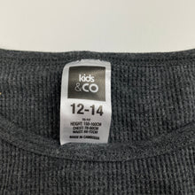 Load image into Gallery viewer, unisex Kids &amp; Co, grey waffle long sleeve top, GUC, size 12-14,  