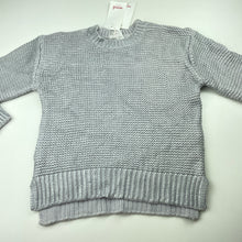Load image into Gallery viewer, Girls Seed, silver knitted cotton sweater / jumper, NEW, size 7,  