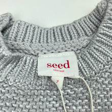 Load image into Gallery viewer, Girls Seed, silver knitted cotton sweater / jumper, NEW, size 7,  