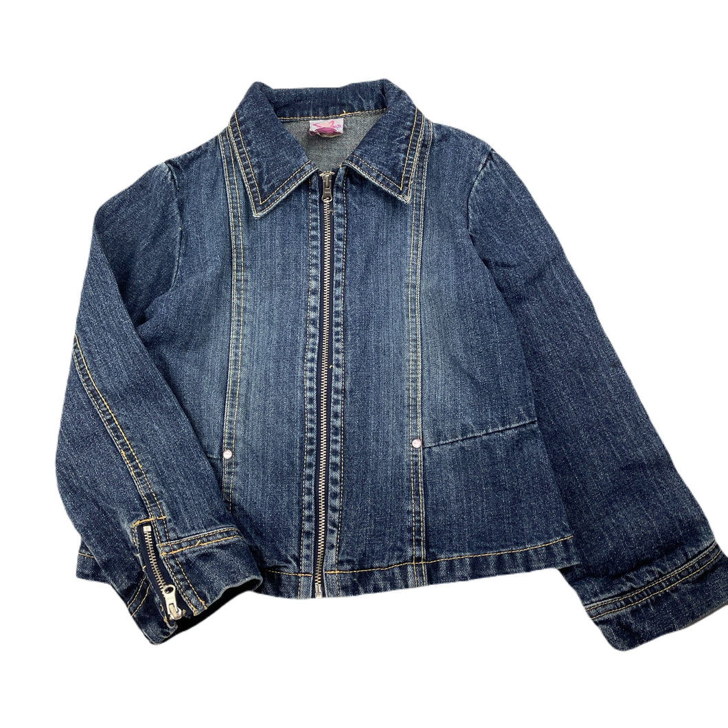 Girls KIDSWORLD, denim zip up jacket, FUC, size 5,  