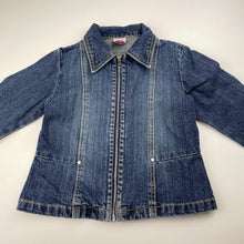 Load image into Gallery viewer, Girls KIDSWORLD, denim zip up jacket, FUC, size 5,  