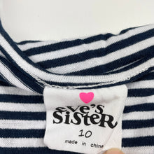 Load image into Gallery viewer, Girls Eve's Sister, navy stripe lightweight long sleeve top, EUC, size 10,  