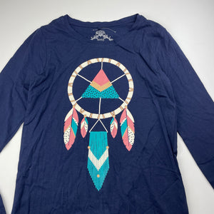 Girls Miss Understood, navy cotton long sleeve top, dreamcatcher, EUC, size 12,  