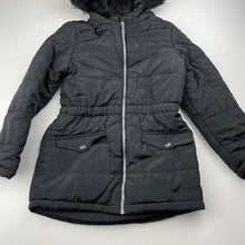 Load image into Gallery viewer, Girls Target, black hooded jacket / coat, EUC, size 7,  